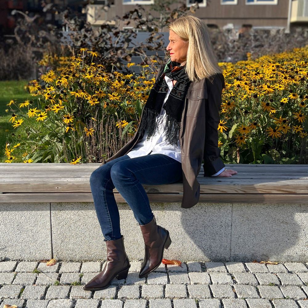 History541 - Alice Ankelstøvlett Brun Buffalo Skinn