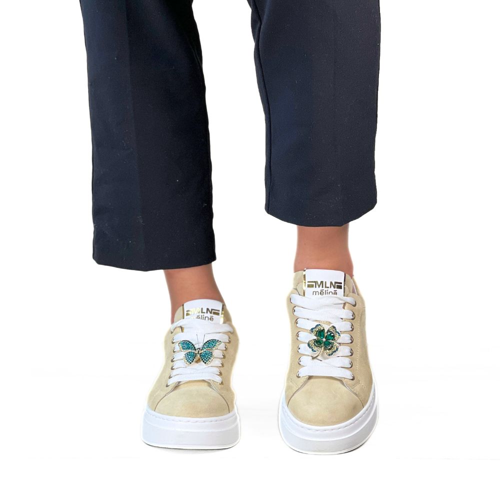 Semsket beige sneaker