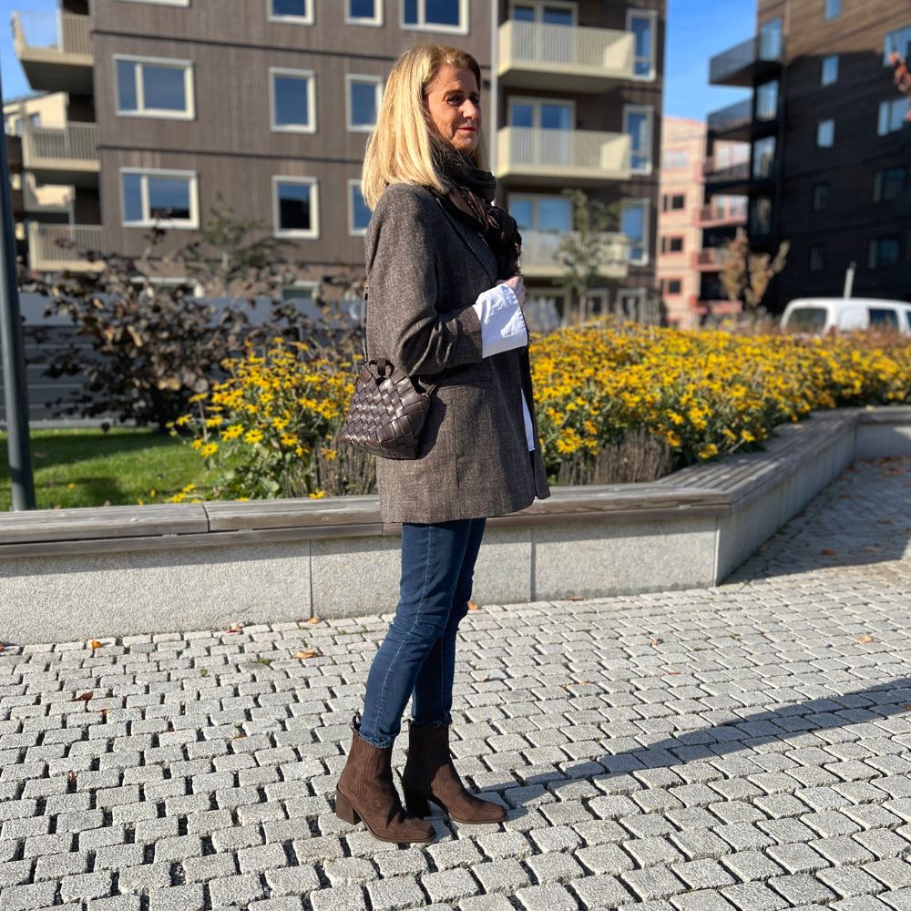 byPernille - Loretta Skolett Brun Semsket Skinn