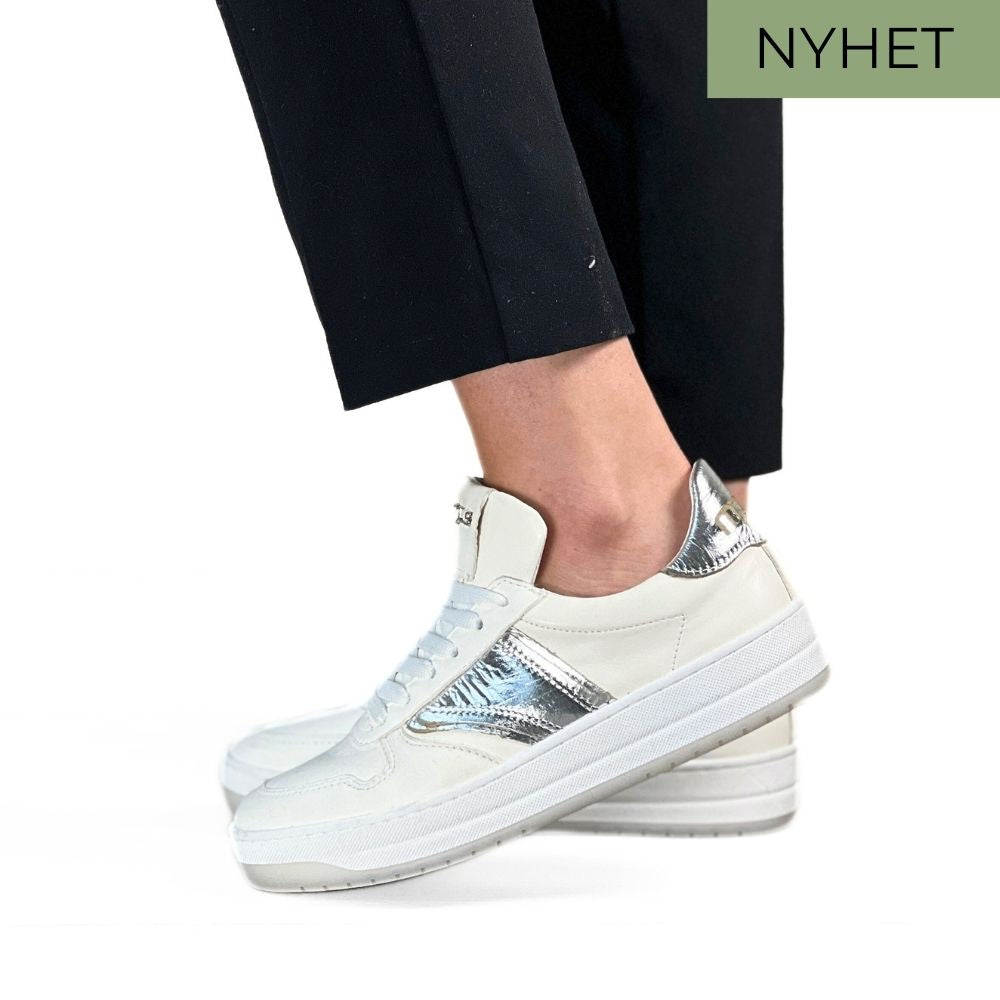 Mjus - Viviana Sneaker Hvit med sølv detaljer
