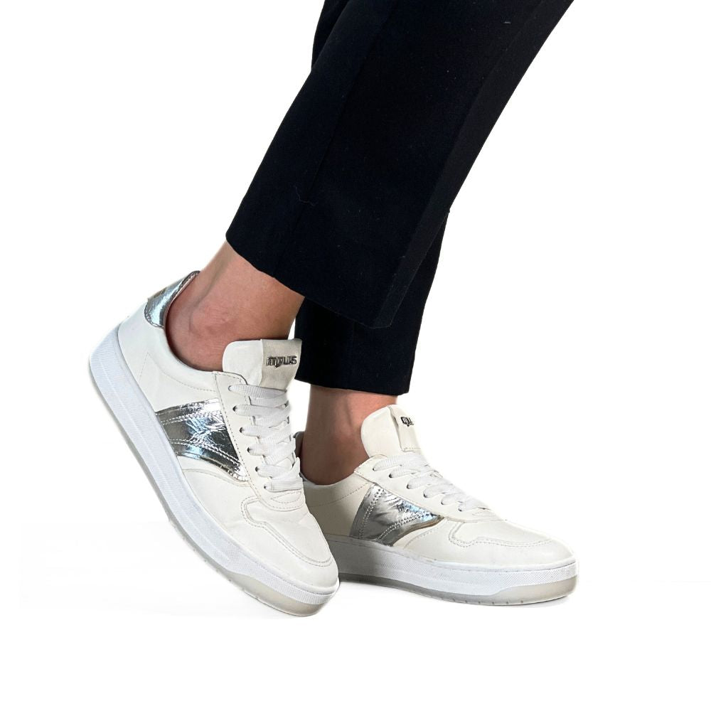 Mjus - Viviana Sneaker Hvit med sølv detaljer