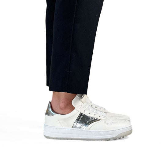 Mjus - Viviana Sneaker Hvit med sølv detaljer