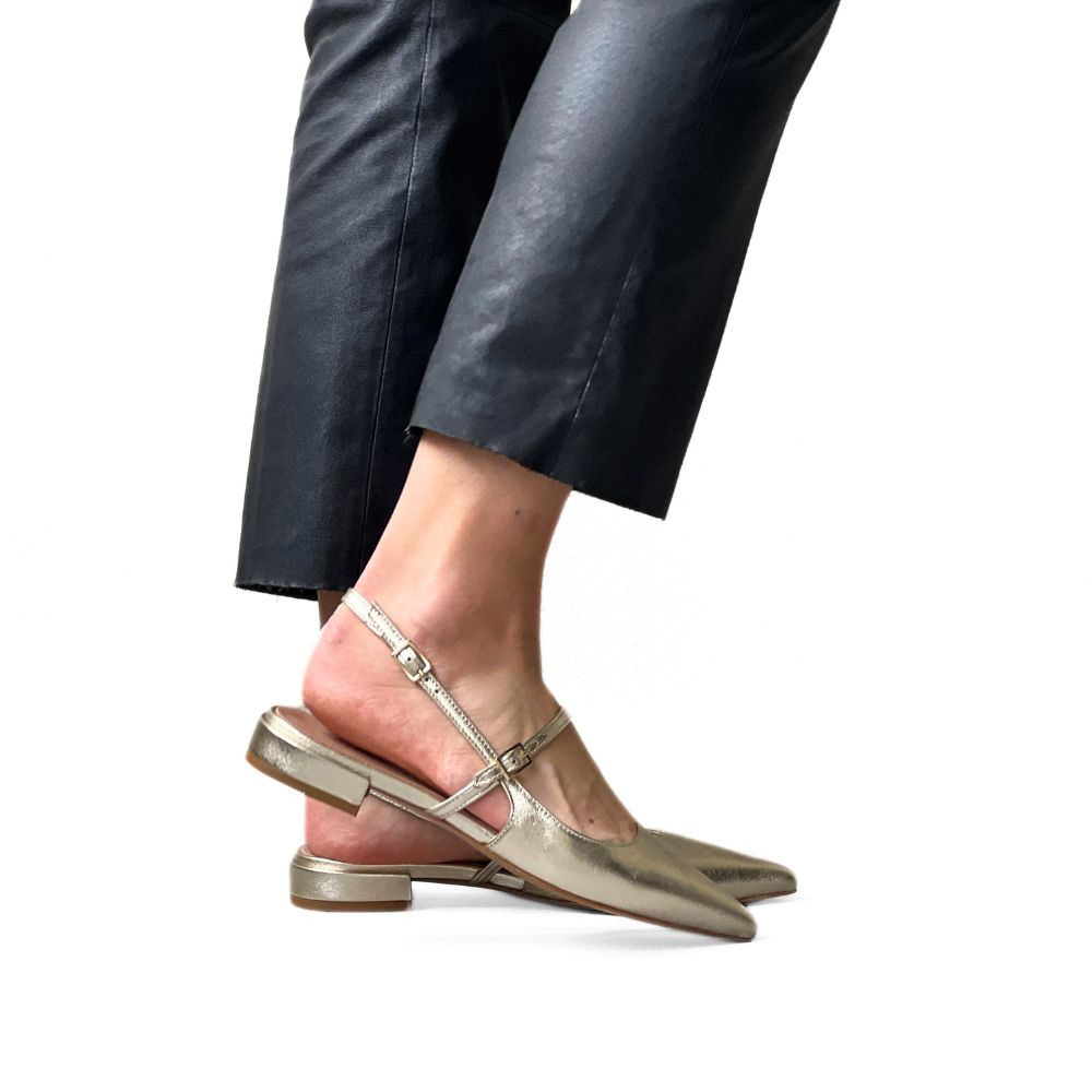 slingback gull metallic