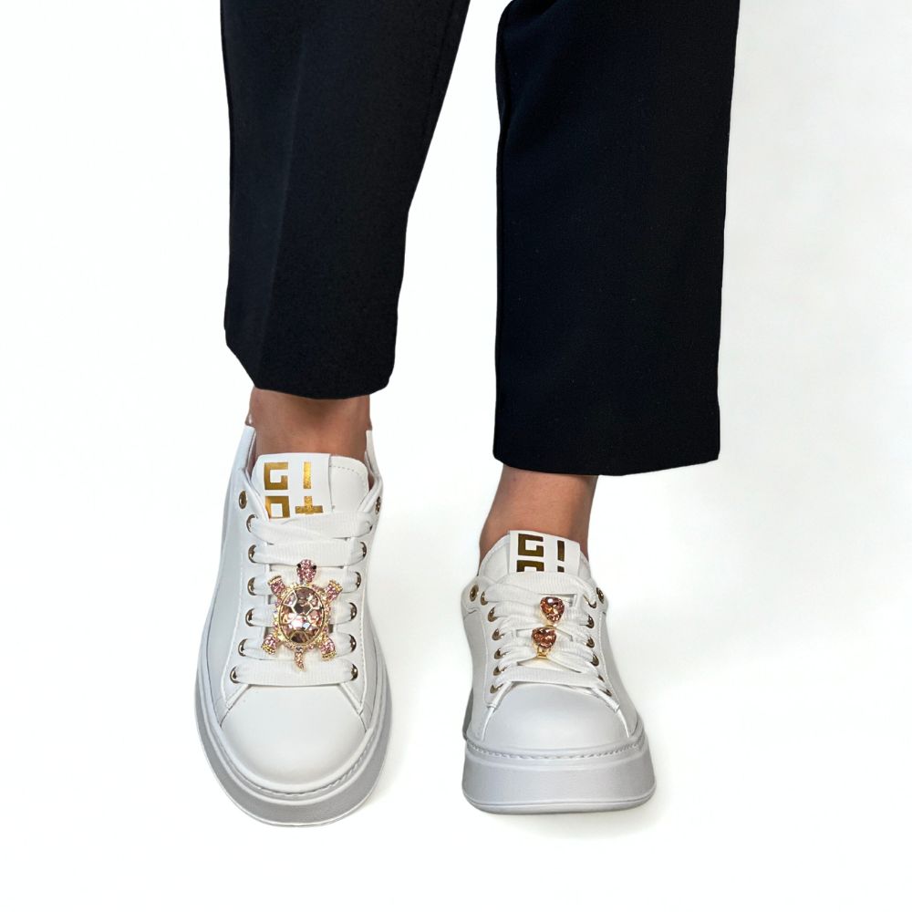 GIO+ Rosetta Sneaker Hvit med rosa
