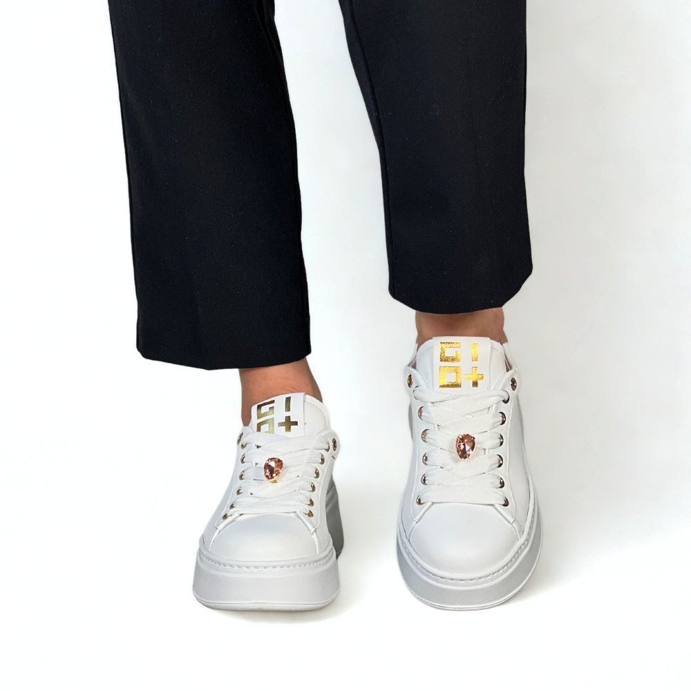 GIO+ Rosetta Sneaker Hvit med rosa