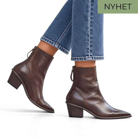 History541 - Alice Ankelstøvlett Brun Buffalo Skinn
