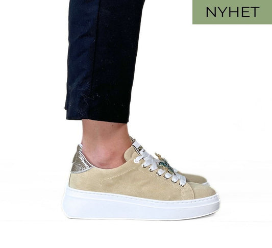 Beige sneakers semskede