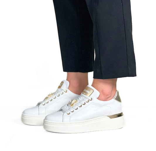 dame sneakers hvite