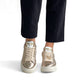Gull chunky sneakers til dame i skinn