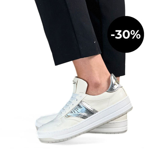 Mjus - Viviana Sneaker Hvit med sølv detaljer