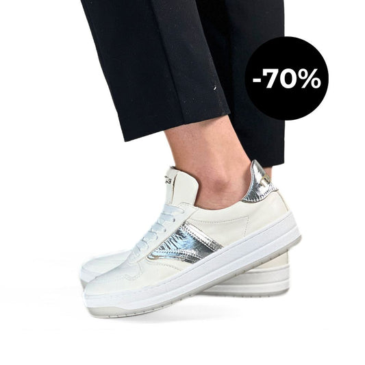 Mjus - Viviana Sneaker Hvit med sølv detaljer