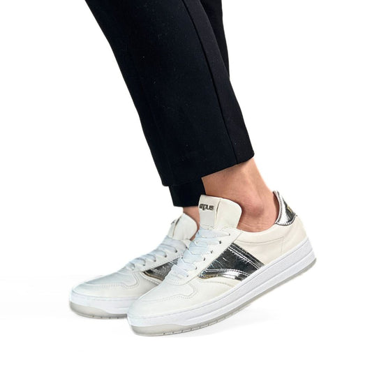Mjus - Viviana Sneaker Hvit med sølv detaljer