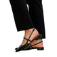 Sorte lakksko slingback