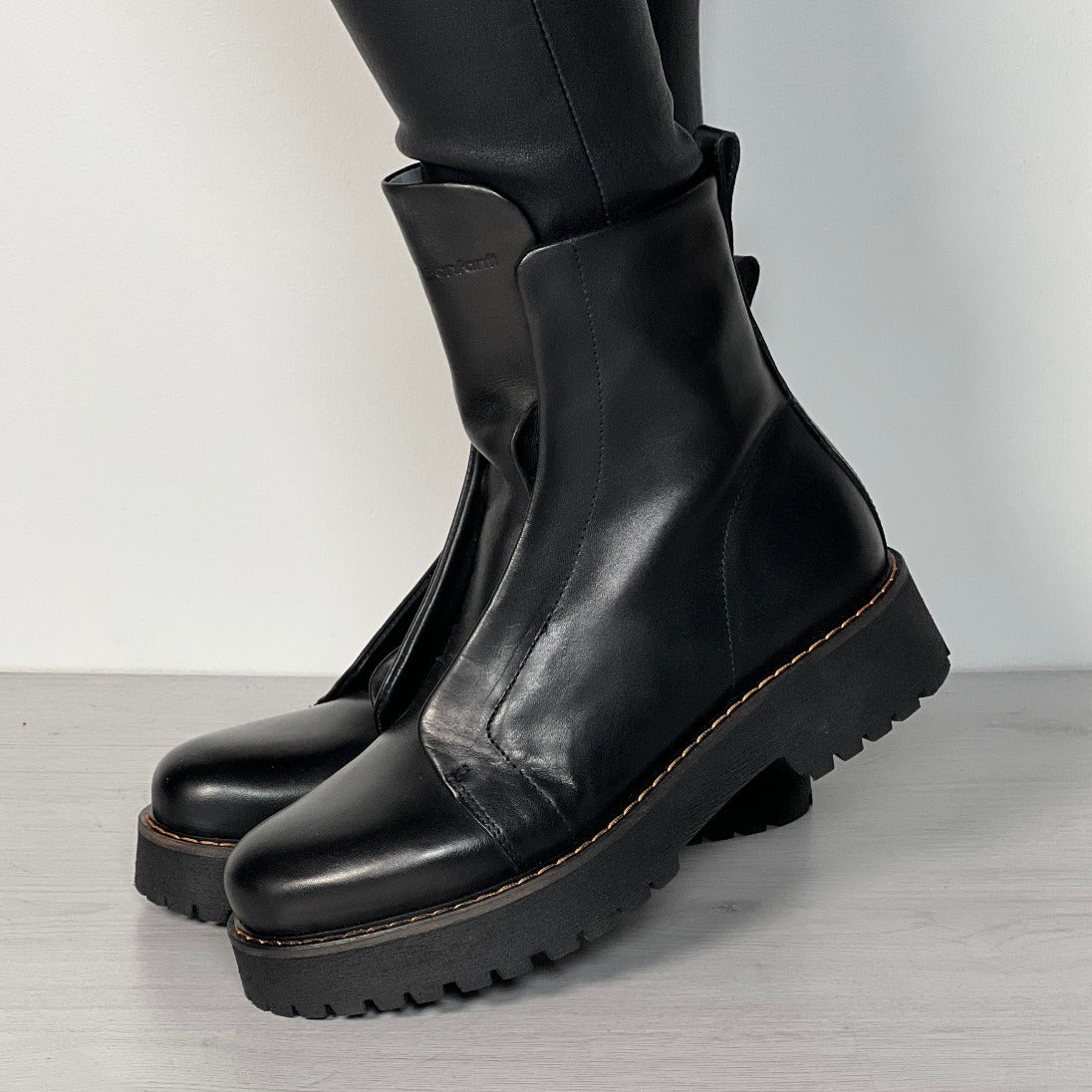 Sko-boots-dame-sort-skinn